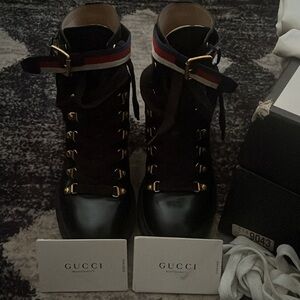 Gucci Slyvie Boots .. (Black with straps)